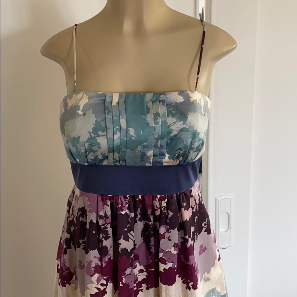 Max and Cleo blue and purple flora dress - Picture 2 of 5
